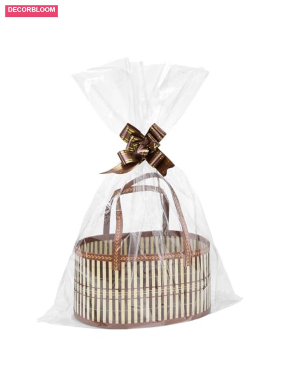 4 Set Bamboo Gift Baskets Empty Kit Reusable Woven Gift Bags